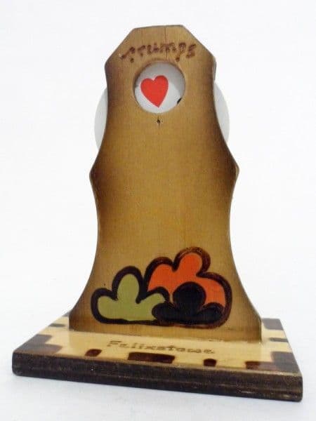 Vintage Souvenir Wood Wooden Felixstowe Bridge Trump Indicator No Trumps Marker Art Deco Poker Work