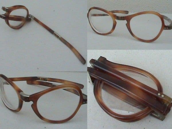 Vintage Spectacles Glasses Faux Tortoiseshell Folding Specs Circa 1930s
