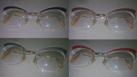 Vintage Spectacles Glasses Ladies Interchangeable Browline Type Algha 1/20 Gold Filled Circa 1970s