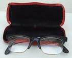 Vintage Spectacles Glasses Old School G Man Black Browline Type VIGOR VLANTOR Frames, Circa 1960s