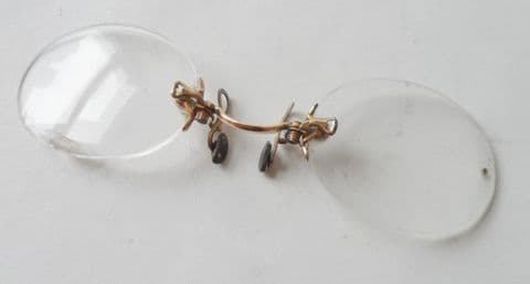 Vintage Spectacles THE BEST Pince Nez Glasses 10-12K Gold Filled 1900s FITTON Eccles Case