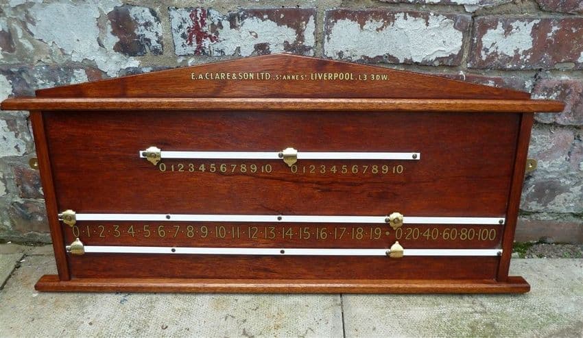Vintage Sport E A Clare & Sons Ltd Liverpool Club Snooker Table Scoreboard Scorer Score Board 1950s