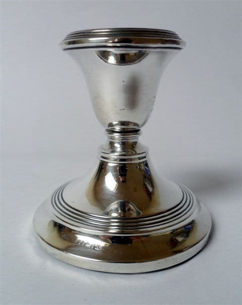 Vintage Sterling Silver Dwarf Stub Candlestick K&L Birmingham 1932 Art Deco Period Desk