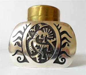 Vintage Sterling Silver Hopi Belt Buckle by Danielle Wadsworth Native American Navajo Kokopelli 44g