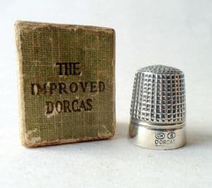 Vintage Sterling Silver Improved Dorcas Size 5 Thimble Charles Horner Halifax England Diamond Waffle Part Boxed