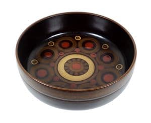 Vintage Stoneware Denby Pottery Arabesque 9.5" Dia Fruit Salad Serving Bowl 1970s Gill Pemberton