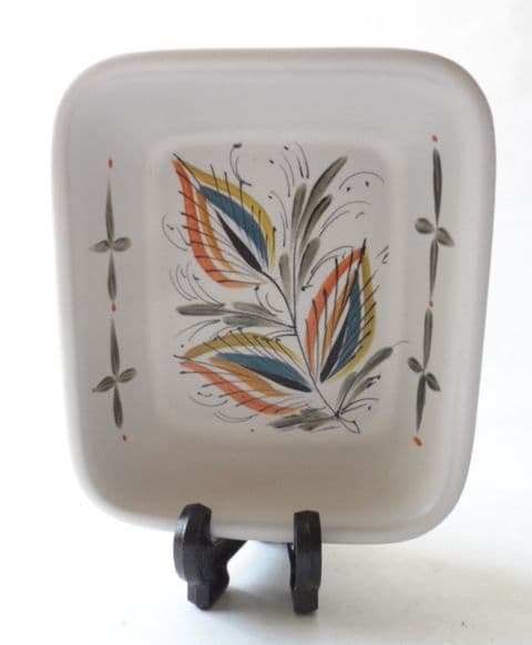 Vintage Stoneware Denby Pottery Leaf Design Small Hors d'oeuvres Dish Circa 1960s Glyn Colledge