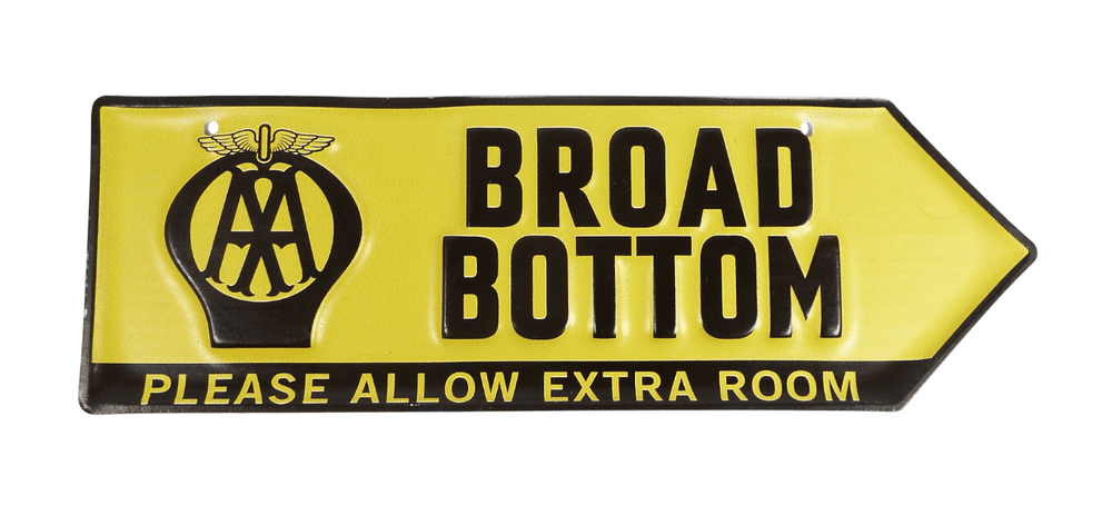 Vintage Style Pressed Steel AA Directional Sign Broad Bottom Extra Room ...