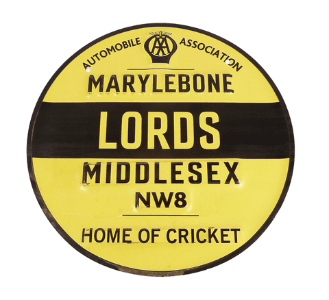 Vintage Style Pressed Steel AA Sign Lords Cricket Ground Marylebone Middlesex Garage Home Decor