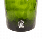 Vintage Swedish Green Art Glass Textured Vase J C Jones England 1970s Original Label MCM