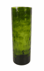 Vintage Swedish Green Art Glass Textured Vase J C Jones England 1970s Original Label MCM