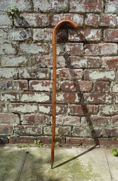 Vintage Swiss Alpine Zermatt Alpine Walking Stick Crook Handle Spike 1950s Souvenir Flower Carved