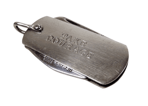 Vintage Take Courage Brewery Cockerel Sheffield Folding Pocket Knife Opener Screwdriver Reg No