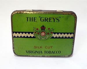 Vintage The "Greys" Silk Cut Virginia Tobacco Tin 1950s Business Cards Major Drapkin Phillips NZ JG
