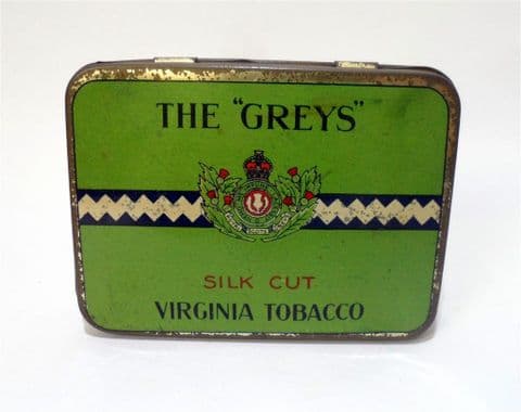 Vintage The "Greys" Silk Cut Virginia Tobacco Tin 1950s Business Cards Major Drapkin Phillips NZ JG