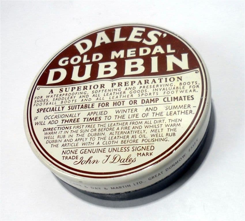 Vintage Tin 4.4 oz Carr Day Martin Essex Dales Gold Medal Dubbin Preparation 1960s c/w Contents