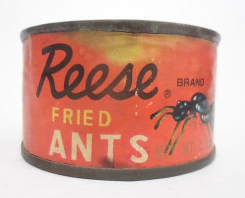 Vintage Tin Reese Finer Foods Inc Fried Ants Made in Japan Circa 1950s Unopened Original Contents