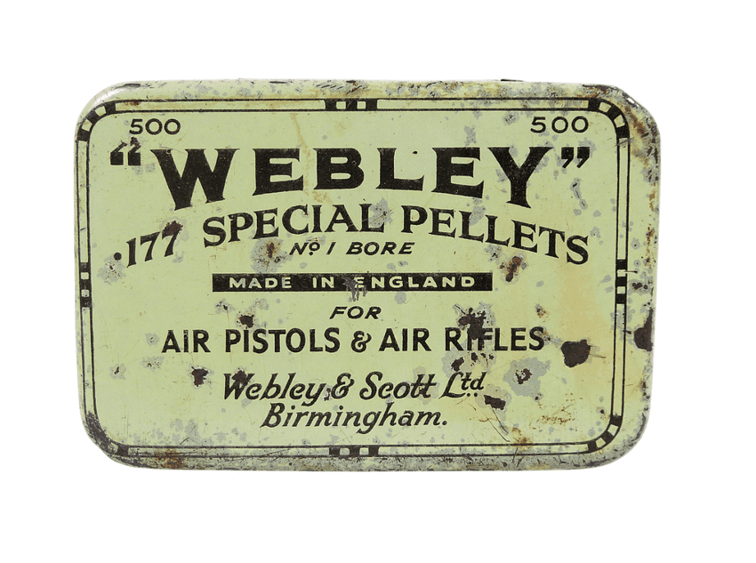 Vintage Tin Webley & Scott Ltd Birmingham .177 Special Pellets No.1 Bore Air Pistols Rifles