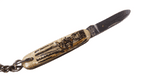 Vintage Tiny Mini Miniature German Pocket Knife Irish Jaunting Car c/w Key Chain Celluloid Souvenir