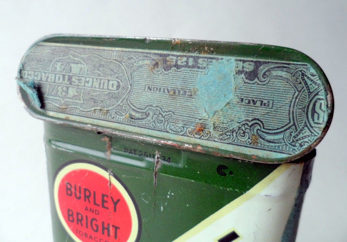 Vintage Tobacco Tin Burley & Bright Half & Half American Tobacco Co Series  125 Tax Seal