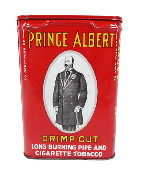 Vintage Tobacco Tin Reynolds Prince Albert Crimp Cut Pipe Cigarette Smoking 1950s Factory 256