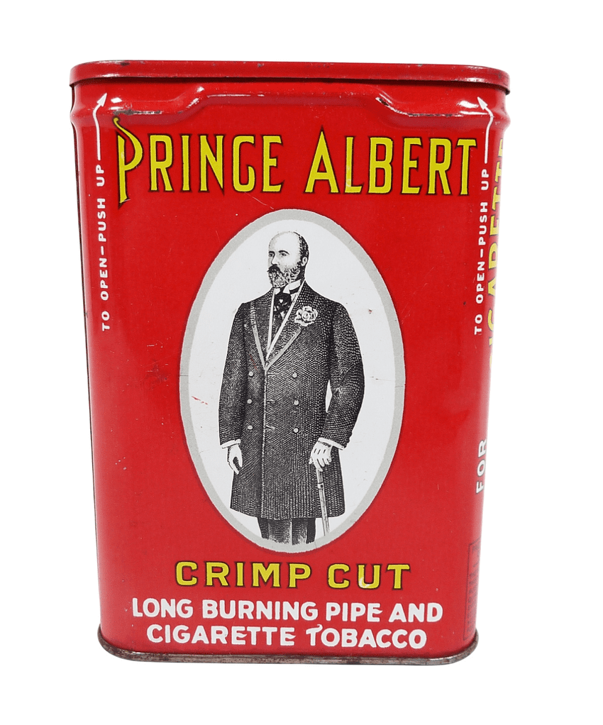 Vintage Tobacco Tin Reynolds Prince Albert Crimp Cut Pipe Cigarette Smoking 1950s Factory 256