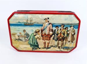 Vintage Toffee Horners Sweet Tin George W Horner Durham Landing of Bonnie Prince Charlie Eriskay 60s