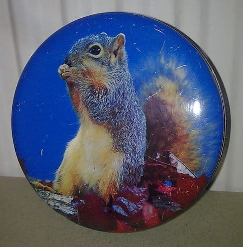 Vintage Toffee Sweet Tin Blue Bird Harry Vincent Parkes Grey Gray Squirrel Circa 1960s