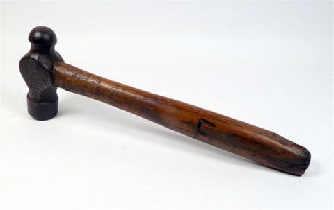 Vintage Tool 2lb Ball Pein Hammer 13" Length Handle Carved with a 'F' Forge Engineer Blacksmith