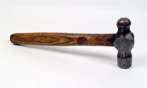 Vintage Tool 9oz Ounce Ball Pein Hammer 9" in Length Short Handle Lovely Grain