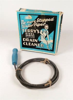 Vintage Tool Boxed Terrys Steel Spring Rustless Drain Cleaner 1950s Herbert Terry & Sons Redditch