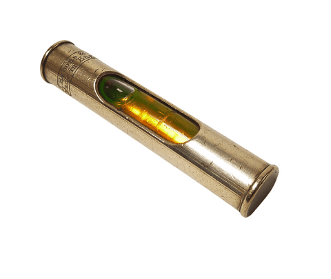 Vintage Tool J Rabone & Sons English Pocket 2.5" Brass Engineers Miniature Spirit Level 1940s Orange