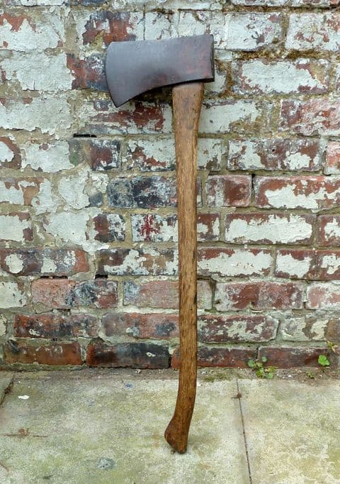 Vintage Tool Long Handled 7lb Bullock Bros Walsall GPO 1968 Felling Axe Wood Shaft Chopping Phone