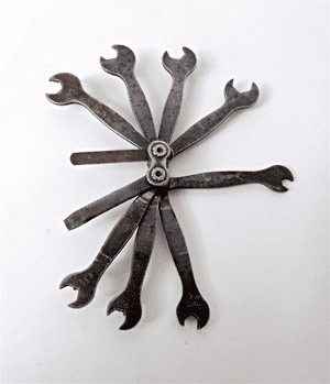 Vintage Tool Rowen No 409 8 Leaved Magneto Spanner Set Feeler Gauge & Screwdriver Classic Car Motorbike British Made