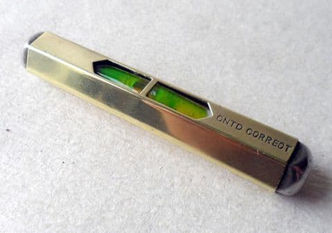 Vintage Tool Vest Pocket Brass Engineers Spirit Level Circa 1940s Carpenters Woodwork DIY Bubble