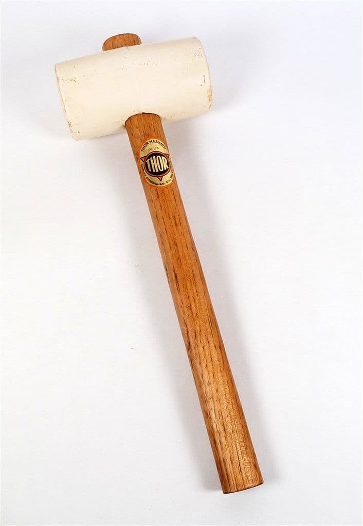 Vintage Tool Wood & Rubber Thor Hammer Co Shirley Birmingham Mallet Non Marking White Face