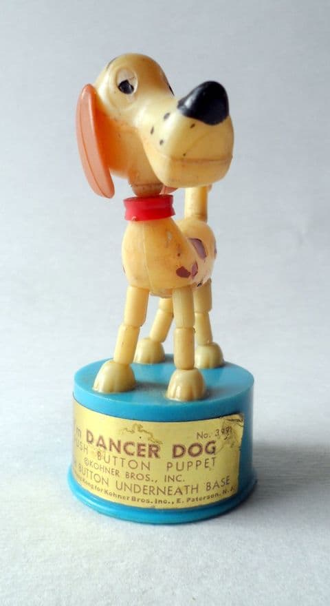 Vintage Toy I'm Dancer Dog Push Button Puppet Kohner Bros. Hong Kong Circa 1960s Working