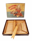 Vintage Toy Original 1950s Childs Boxed Wood Framed Weaving Loom Crafting
