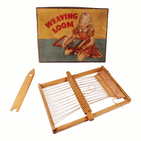 Vintage Toy Original 1950s Childs Boxed Wood Framed Weaving Loom Crafting