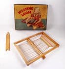 Vintage Toy Original 1950s Childs Boxed Wood Framed Weaving Loom Crafting