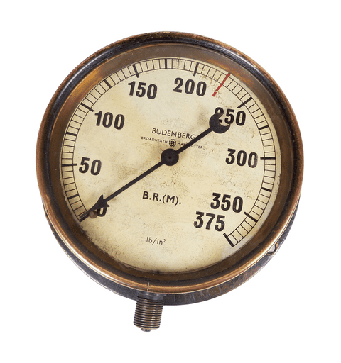 Vintage Transport BR British Rail (Midlands) Railway Budenberg Mcr Pressure Gauge Steam