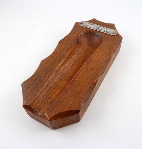 Vintage Treen HMS Ormonde Teak Smokers Pipe Rest 1930s 1940s Nautical Marine WW1 Royal Navy