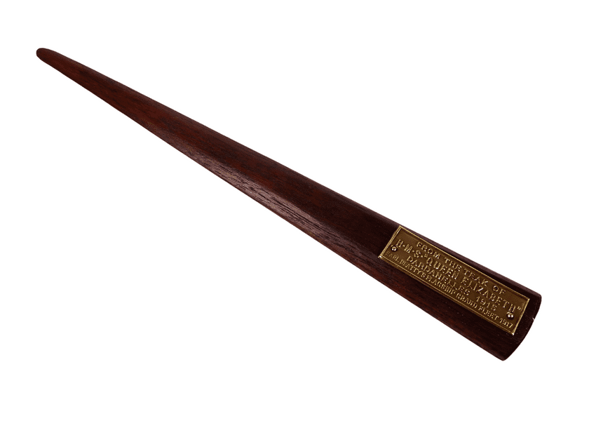 Vintage Treen HMS Queen Elizabeth Teak Letter Opener Nautical Marine WW1 WW2 Royal Navy Earl Beatty