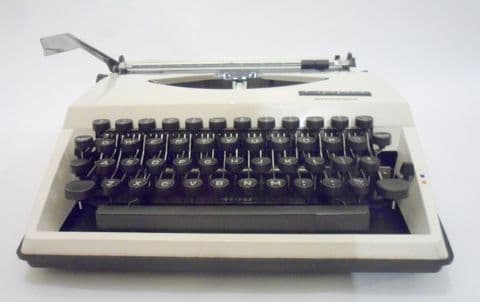 Vintage Triumph Adler Tippa Portable Manual Typewriter Made in Holland Circa 1960s 1970s White