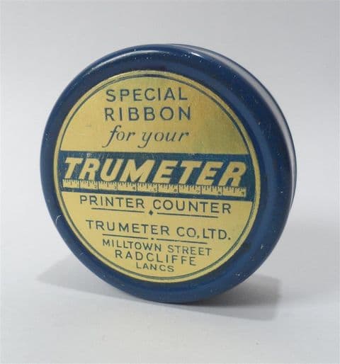 Vintage Trumeter Radcliffe Lancashire Printer Counter Special Ribbon Tin Measuring Surveying