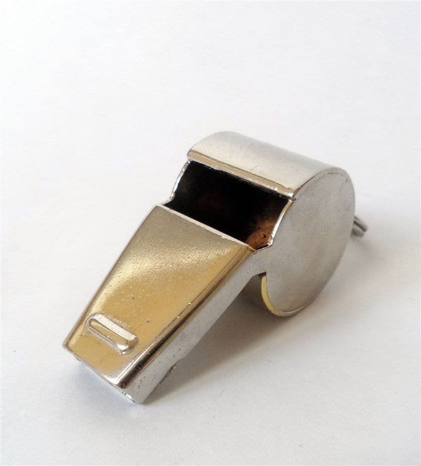 Vintage Unmarked Brass Whistle Circa 1960s Escargot Metal Teachers Sports Coach Walking Etc