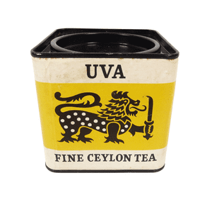 Vintage UVA Fine Ceylon Tea Centre Lower Regent St London Caddy Tin 1970s Sri Lanka 1/4lb