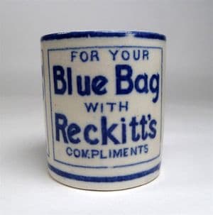 Vintage Washing Laundry Reckitt's Bag Blue Reckitt & Coleman Hull Dolly Bag Pot 1950s Dolly Blue