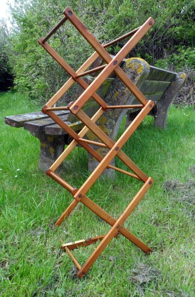 Vintage Washing Laundry Small Wooden Concertina Clothes Maiden Horse