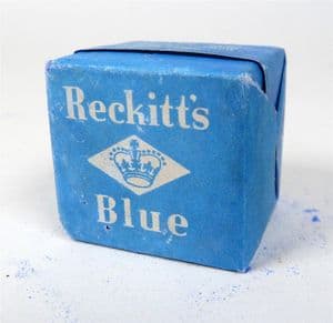 Vintage Washing Laundry Whitener Reckitt's Paris Crown Blue Square Cube Reckitt Dolly Bag Tub Light